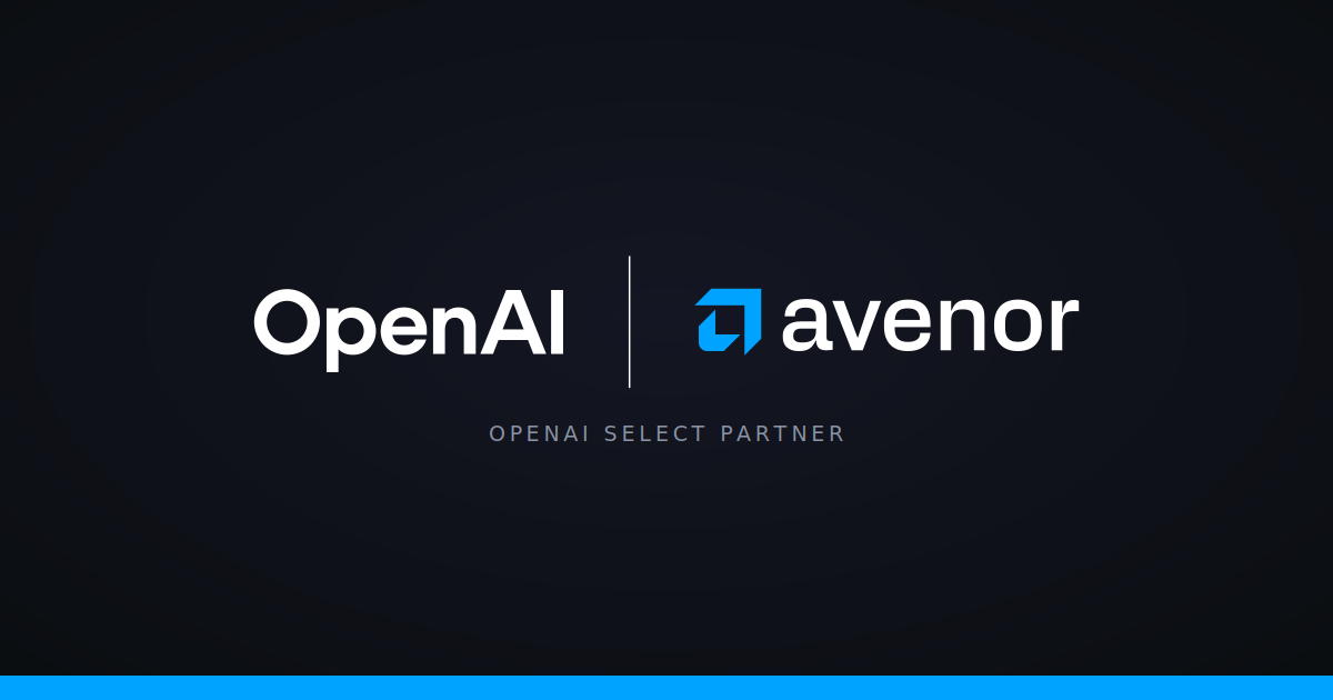Logos OpenAI et Avenor côte à côte, avec la mention OpenAI Select Partner